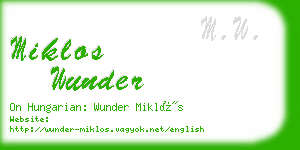 miklos wunder business card